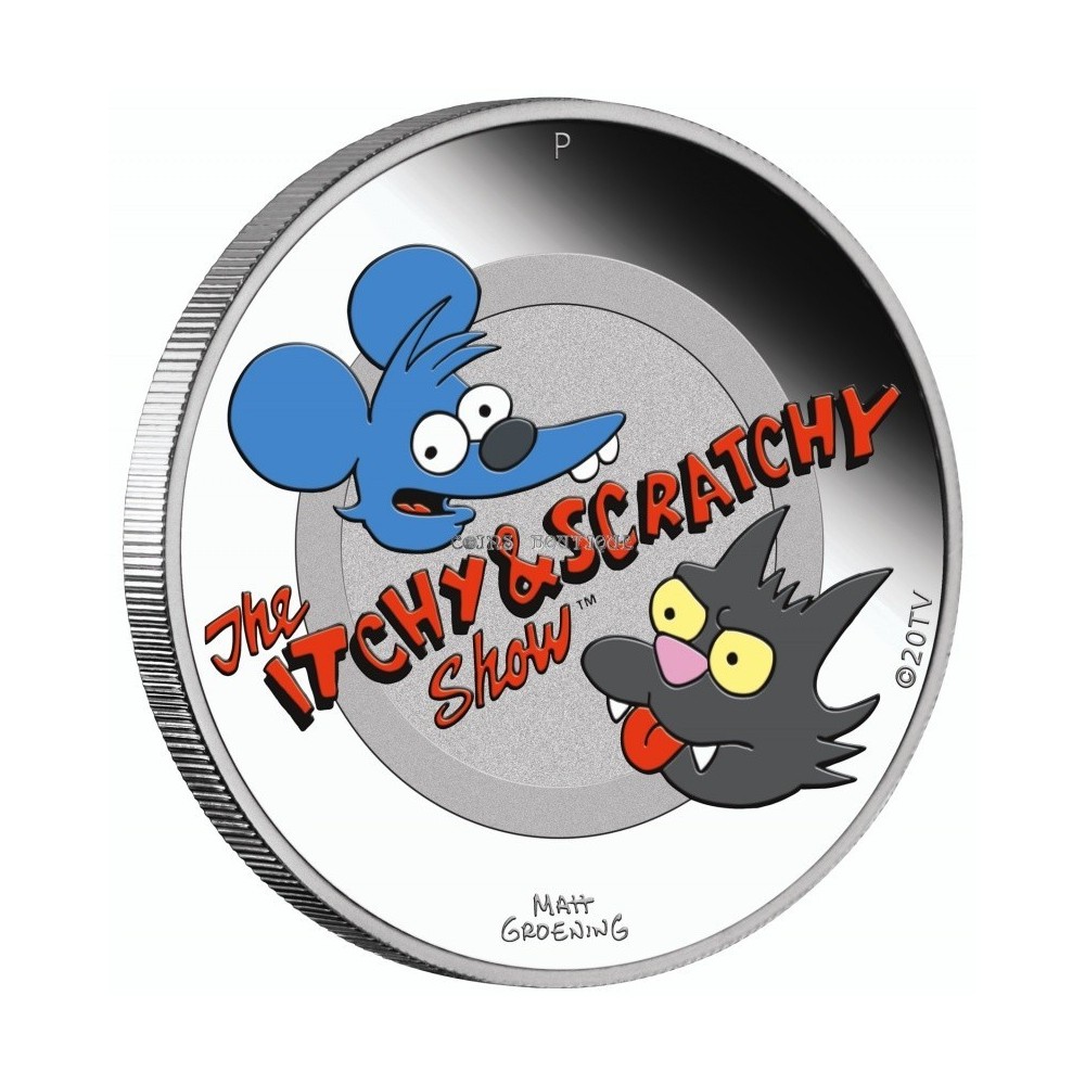 The Simpsons: Itchy & Scratchy 1 Ounce Silver -stříbrná mince The Simpsons: Itchy & Scratchy 1 Ounce Silver -stříbrná mince