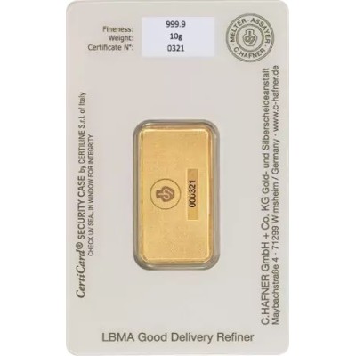 C. Hafner - 10 g - gold investment ingot