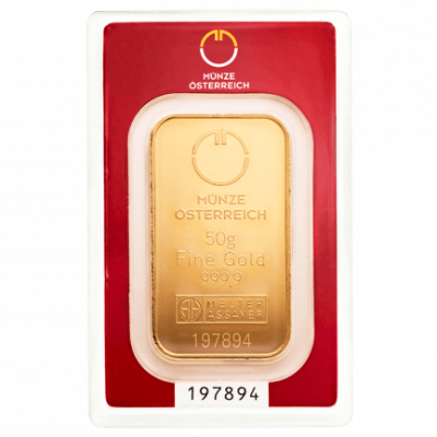 Münze Österreich - 50g -  Gold Investment Bar