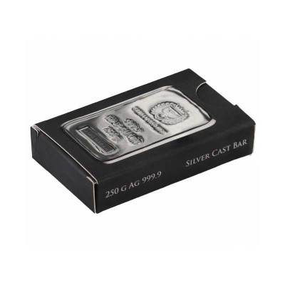 Germania Mint - 250g - investeringsbarrer i sølv
