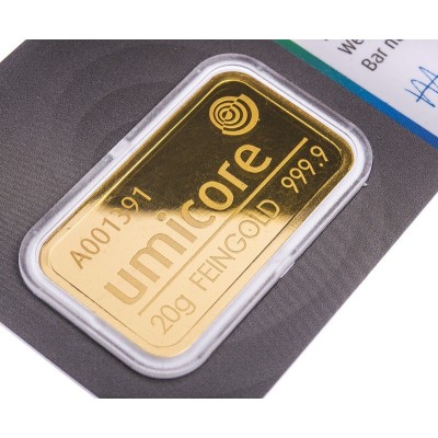 Umicore - 20 g - investeringsgullbarre
