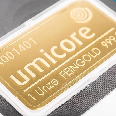 Umicore - 1 Oz - investeringsgullbarre