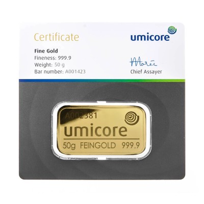 Umicore - 50g - investment gold ingot