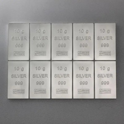 Valcambi Combi Bar 10x10g - Investiční stříbrný slitek