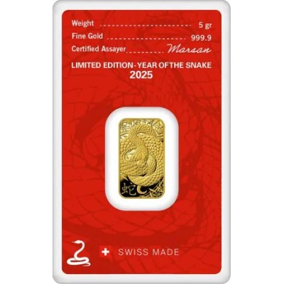 Argor Heraeus - Year of the Snake (2025) - 5 g - Gold Investment Bar