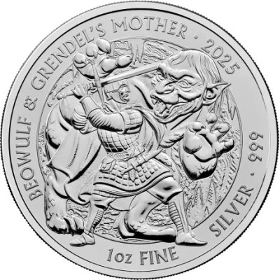 Myter og legender - Beowulf og Grendels mor - 1 Oz - sølv investeringsmynt