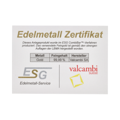 Gold Combibarren Valcambi 10x1 g - investment gold bar