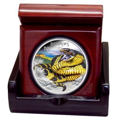 Australsk tigerslange - 1 Oz sølv bevis samlemynt