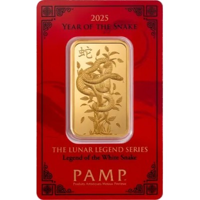 Pamp, Lunar Legend White Snake - 1 Oz - gold investment ingot