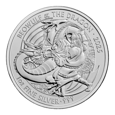 Myter og legender - Beowulf og dragen - 1 Oz - sølv investeringsmynt