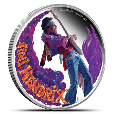 Jimi Hendrix - 1 Oz sølv samlemynt