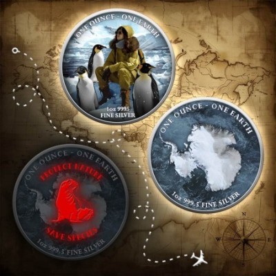 Earth - 1 Oz - Antarctica - Silver Collector Coin