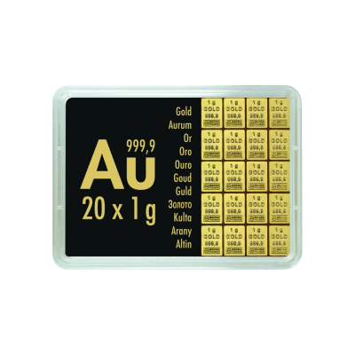 Gull Combibarren Valcambi 20x1 g - investeringsgullbarre