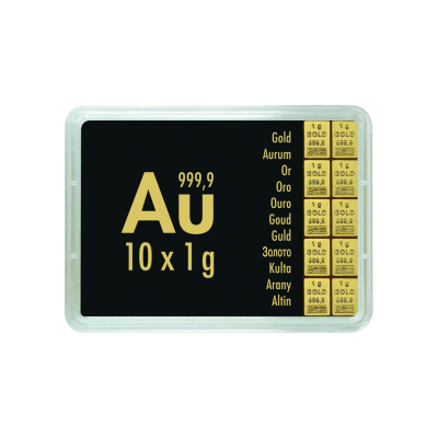 Gull Combibarren Valcambi 10x1 g - investeringsgullbarre