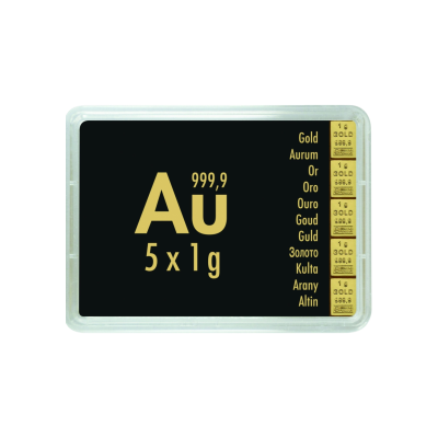 Gull Combibarren Valcambi 5x1 g - investeringsgullbarre