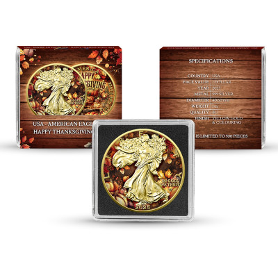 American Eagle, Happy Thanksgiving Day - 1 Oz - Sølv samlemynt