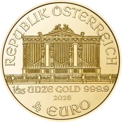 Wiener Philharmoniker (2026) - 1/25 Oz - investeringsmynt i gull