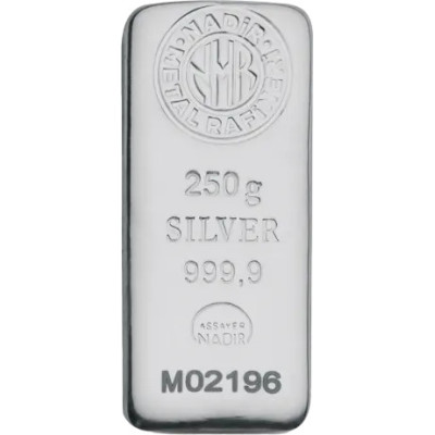 Nadir Metal Rafineri - 250 g - sølv investeringsbarrer