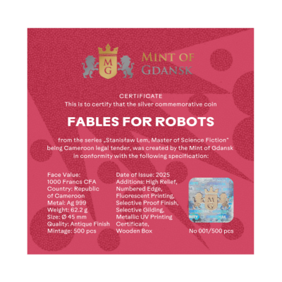 Stanislaw Lem - Fabler for roboter - 2 Oz - Samlermynt i sølv