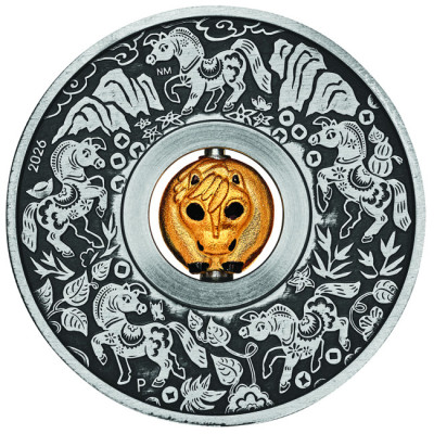 Lunar Rotating Horse - 1 Oz - Sølv samlemynt
