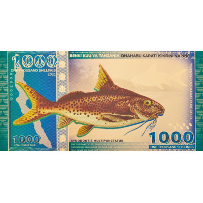 Tanzaniansk 1000 shilling Tanganyikasjøen steinbit