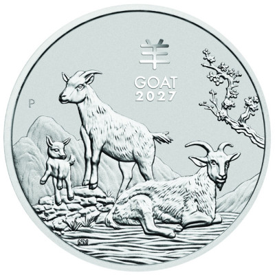 Lunar Goat (2027) – 2 oz – sølvmynt for investering