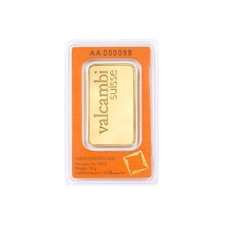 Valcambi 50 g - Investiční zlatý slitek